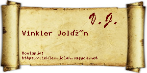 Vinkler Jolán névjegykártya